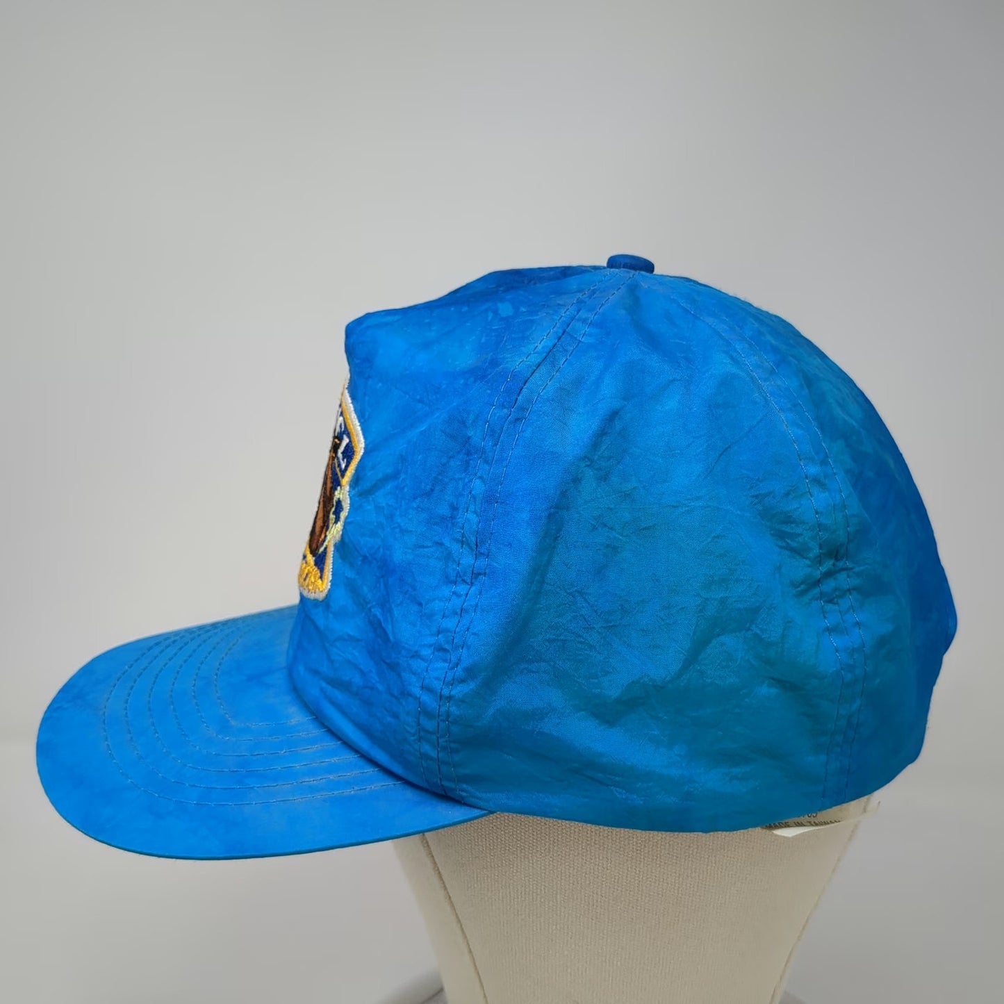 Camel 5 Panel Blue Hat Vintage Joe Camel Smooth Character Nylon Snapback Cap