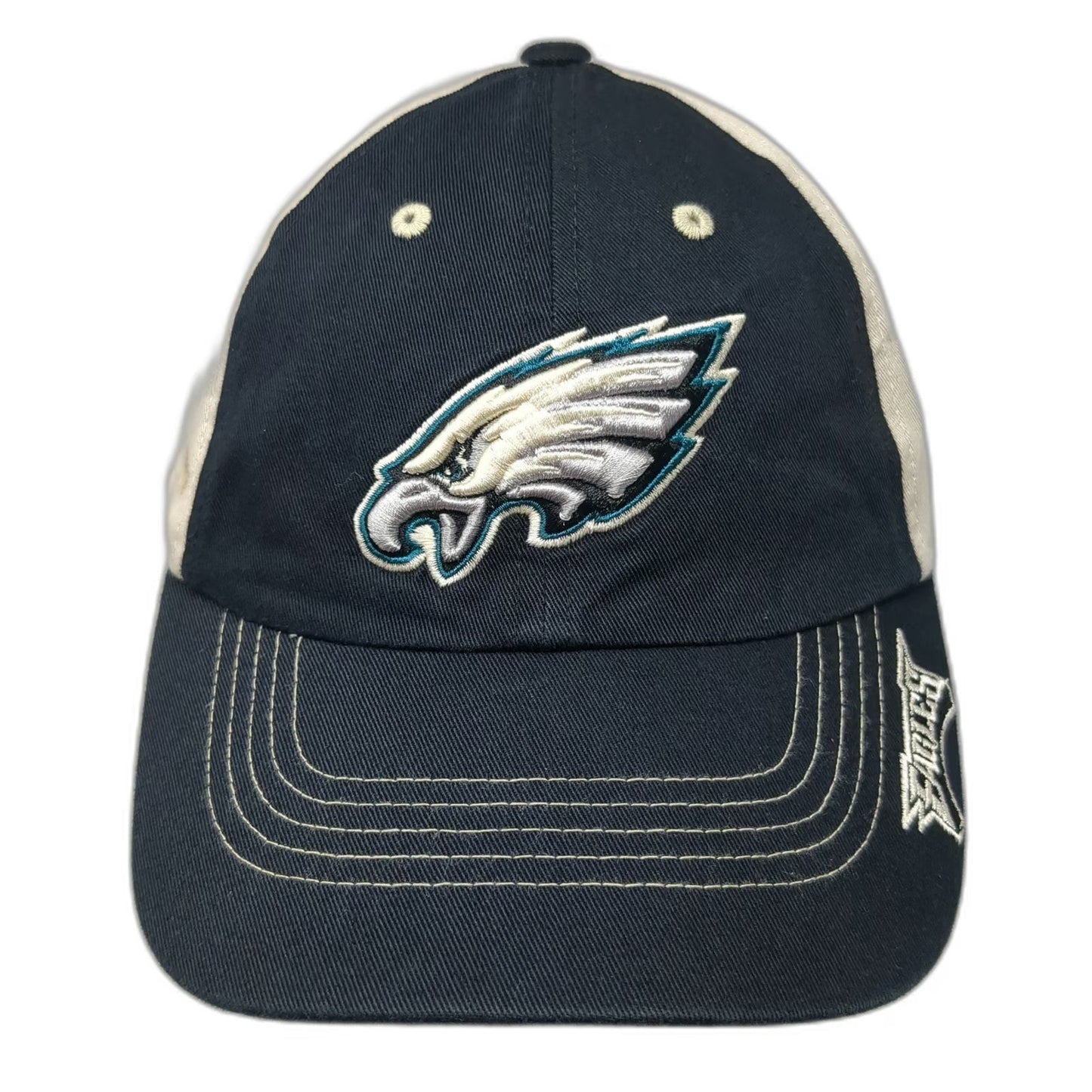 NFL Team Apparel Philadelphia Eagles Baseball Cap Hat Blue Beige One Size Logo