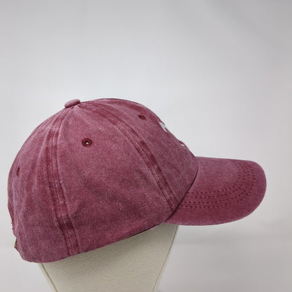 Horse Slideback Hat Red One Size Embroidered Adjustable Vent Holes
