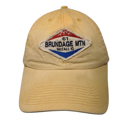 Brundage Mtn McCall ID Slideback Hat Yellow OSFA Adjustable Blue 84