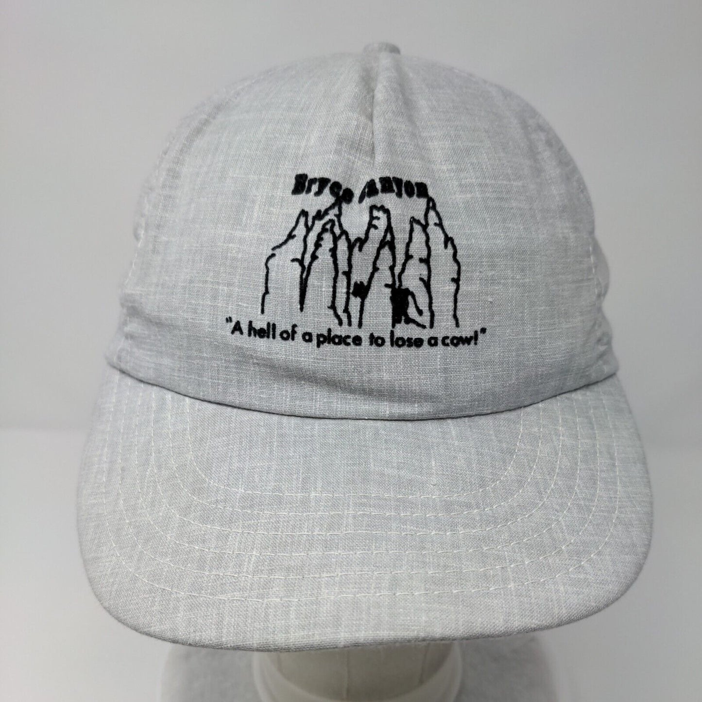 Bryce Canyon A Hell Of Place To Lose A Cowl Slideback Hat Gray OSFA Adjustable