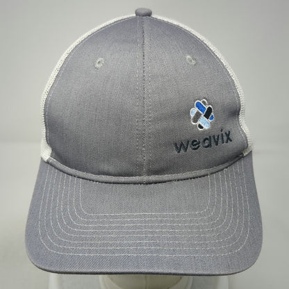 Port Authority Trucker Hat Gray White One Size Weavix Logo Snapback Mesh Back