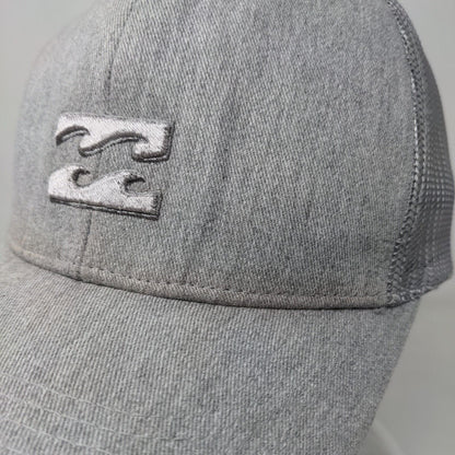 Billabong Snapback Trucker Hat Gray One Size Adjustable Mesh Back Embroidered