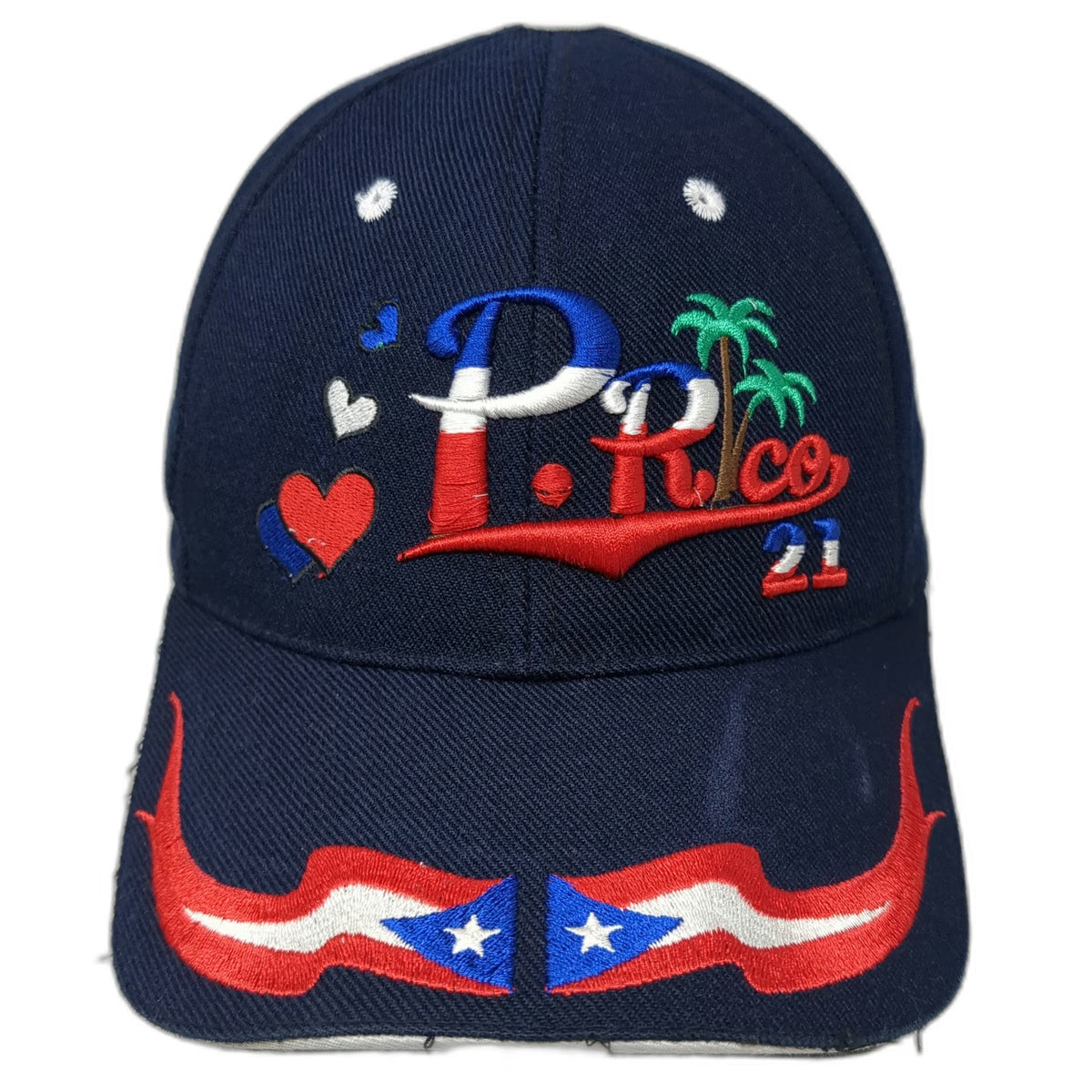 New York Design Baseball Cap Blue One Size Puerto Rico Flag P Rico 21 Hat