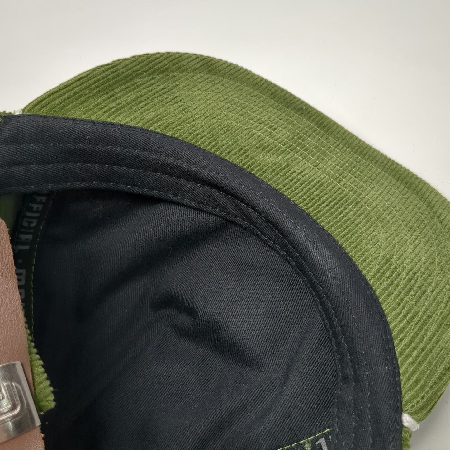 Official League 5 Panel Green OS Corduroy Rope Wickles Pickles Slideback hat