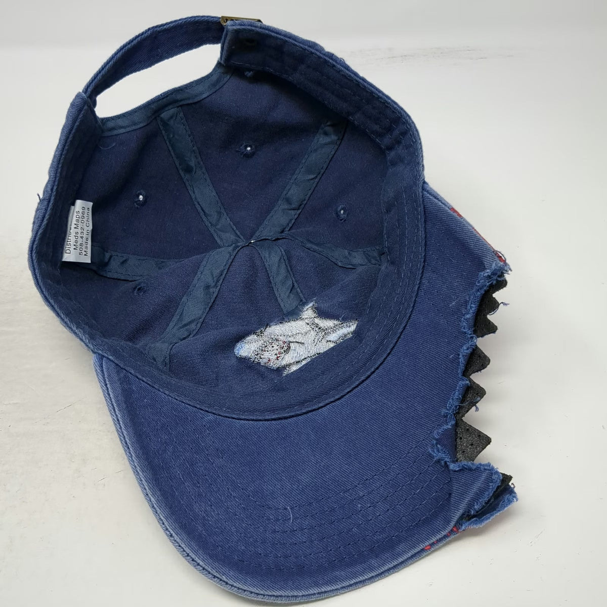 Meds Maps Cape Cod Shark Bite Blue One Size Baseball Cap Splatter Graphic Hat