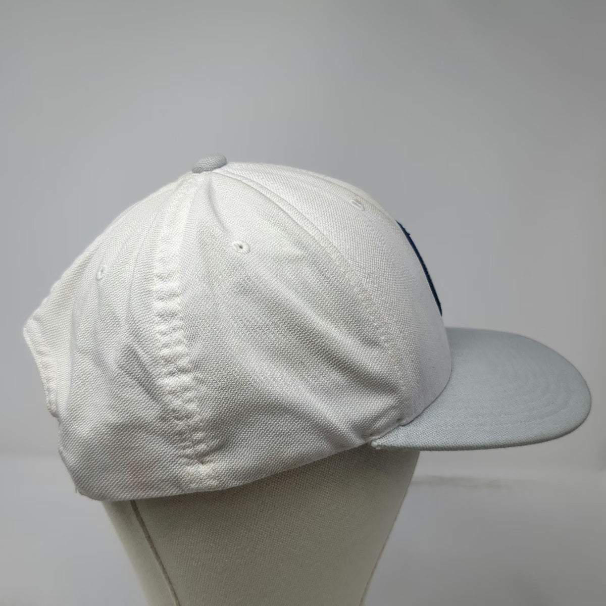 TravisMathew Snapback Hat White One Size Flexfit 110 Gray Brim Logo Patch