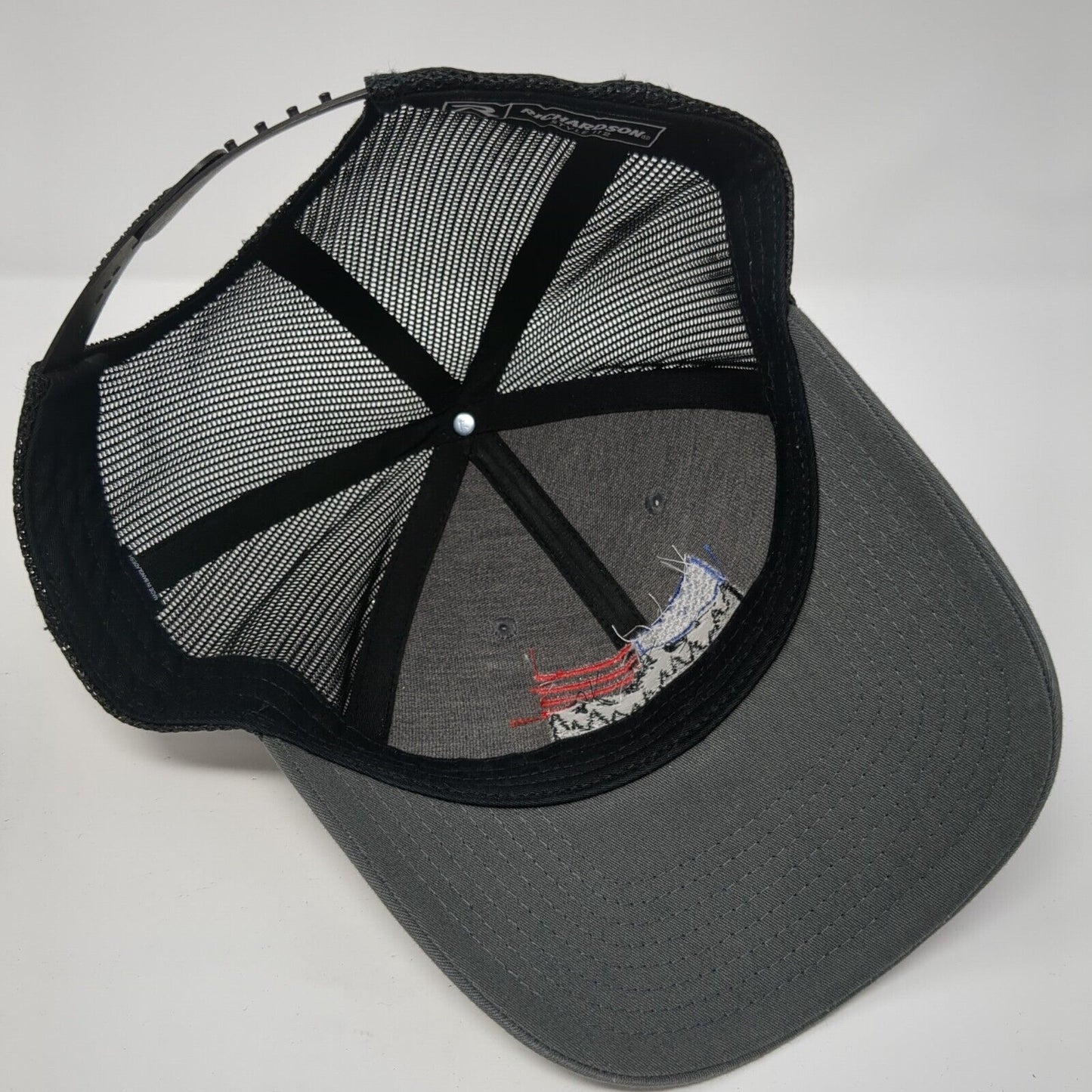 Fireside Pine USA Flag Snapback Trucker Hat Gray One Size Mesh Back