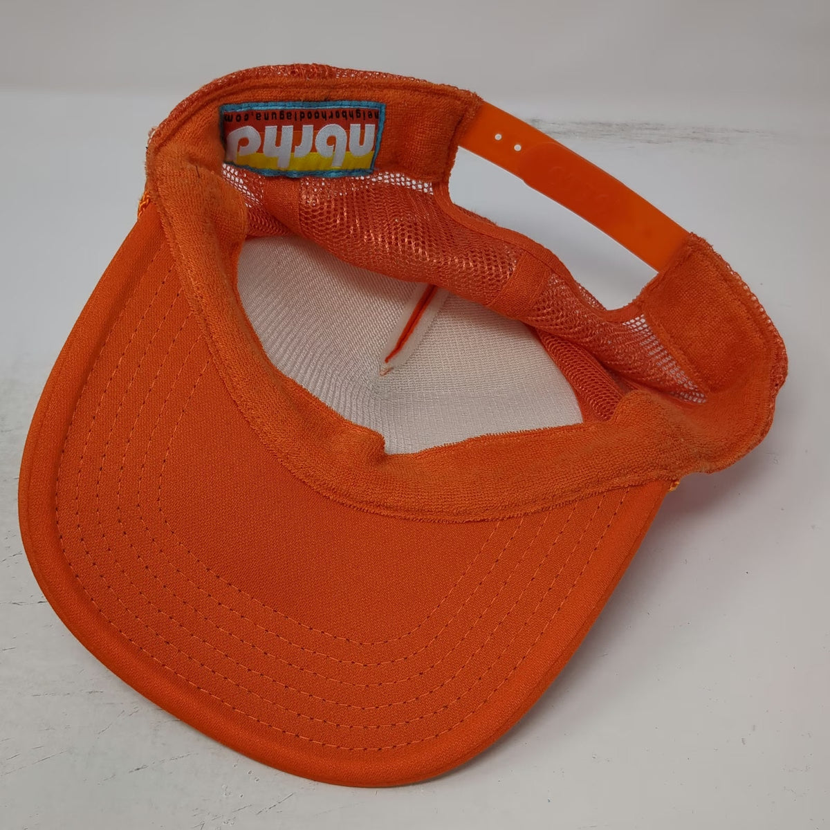Neighborhood Laguna Trucker Hat Orange One Size Barre-Bae Mesh Snapback nbrhd