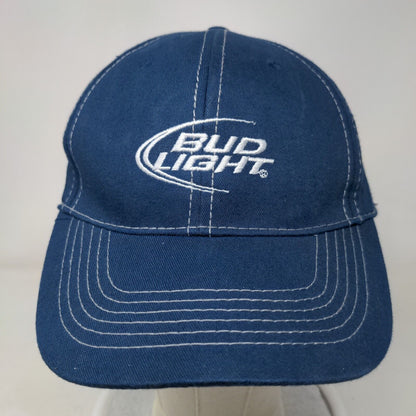 Bud Light Strapback Hat Blue OSFA Adjustable Embroidered 6 Panel Cotton