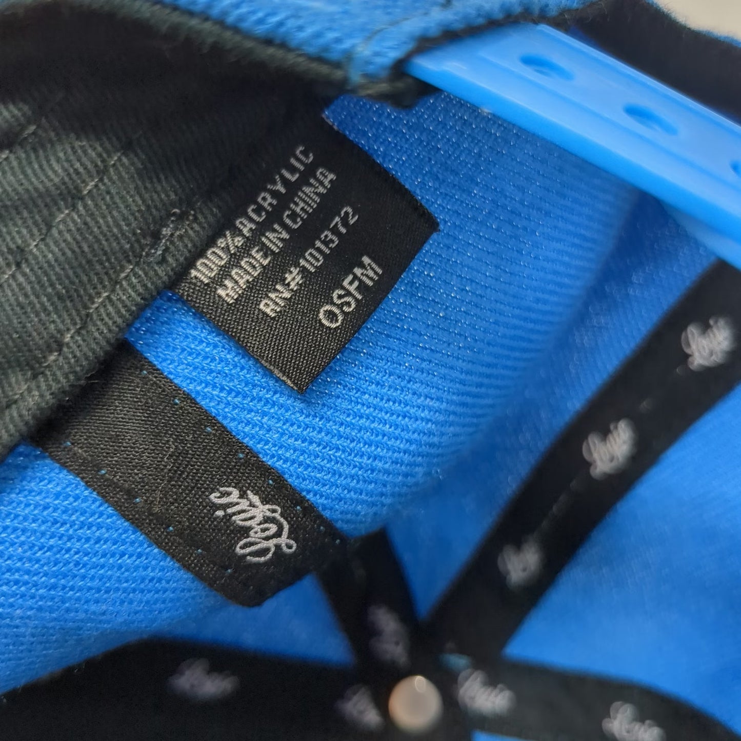 Logic 5 Panel Blue Yellow OSFM Snapback Hat FLEX Patch Flat Brim Graphic Logo