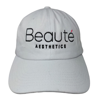 Beaute Aesthetics Slideback Hat White One Size Embroidered Adjustable