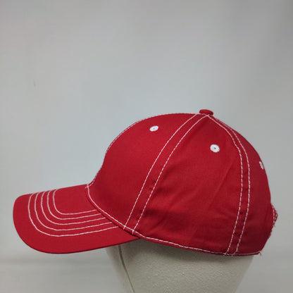 Unbranded Strapback Hat Red OSFM Solid Adjustable Vent Holes Blank