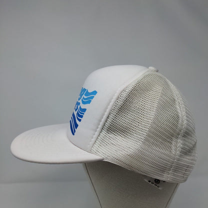 Raging Waters Snapback Trucker Hat White OSFA Adjustable Mesh Back Sportcap