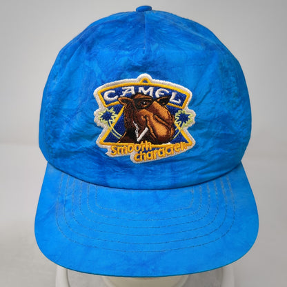 Camel 5 Panel Blue Hat Vintage Joe Camel Smooth Character Nylon Snapback Cap