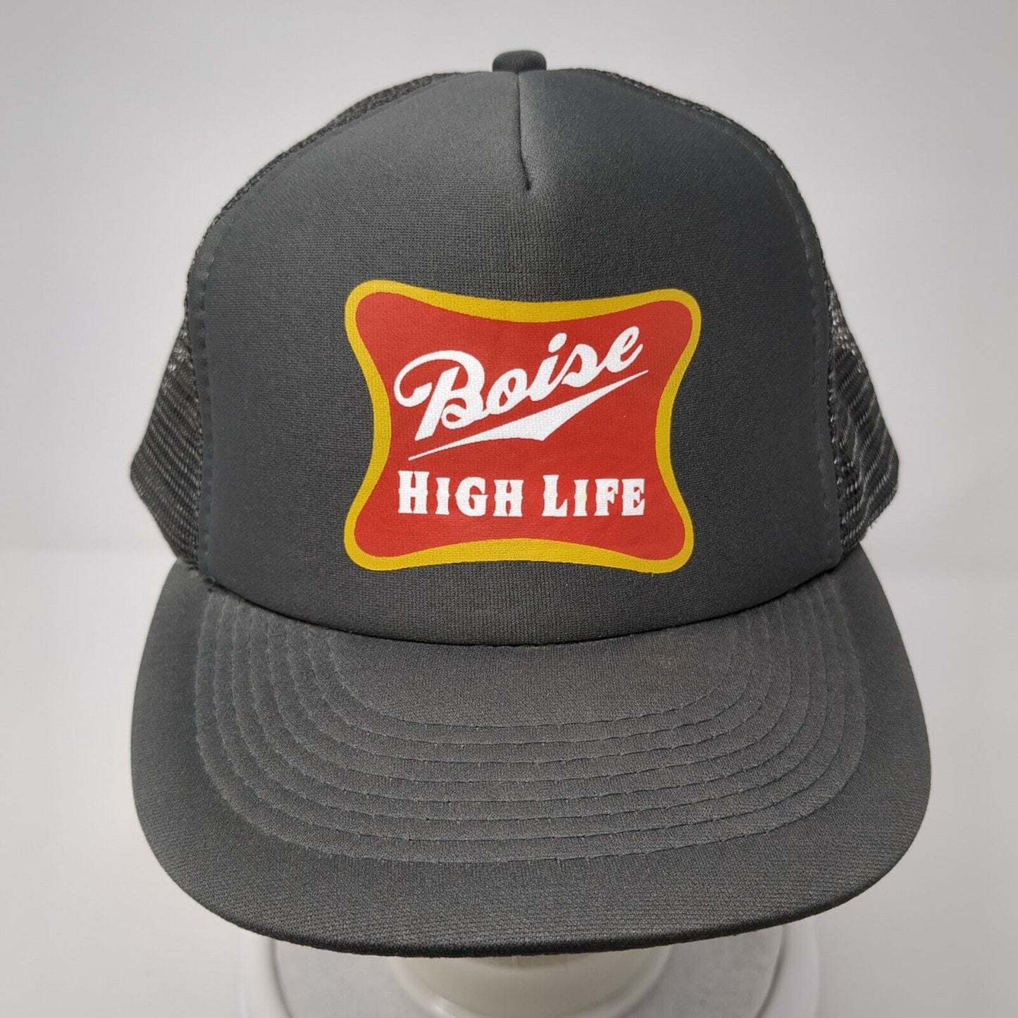 Boise High Life Snapback Trucker Hat Gray One Size Adjustable Mesh Back Otto
