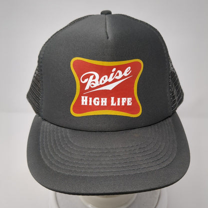 Boise High Life Snapback Trucker Hat Gray One Size Adjustable Mesh Back Otto