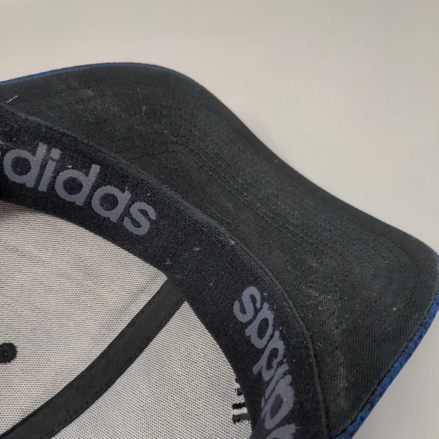 Adidas 3 Stripes Fitted Hat Blue Large/XL Embroidered Vent Holes 6 Panel