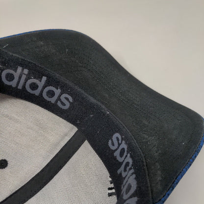Adidas 3 Stripes Fitted Hat Blue Large/XL Embroidered Vent Holes 6 Panel
