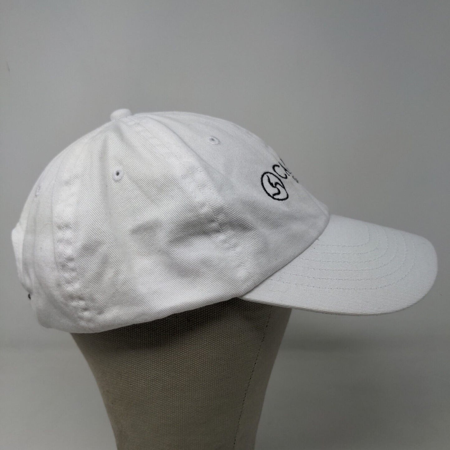 Carruth Cellars Men's Slideback Hat White Embroidered Logo 100% Cotton