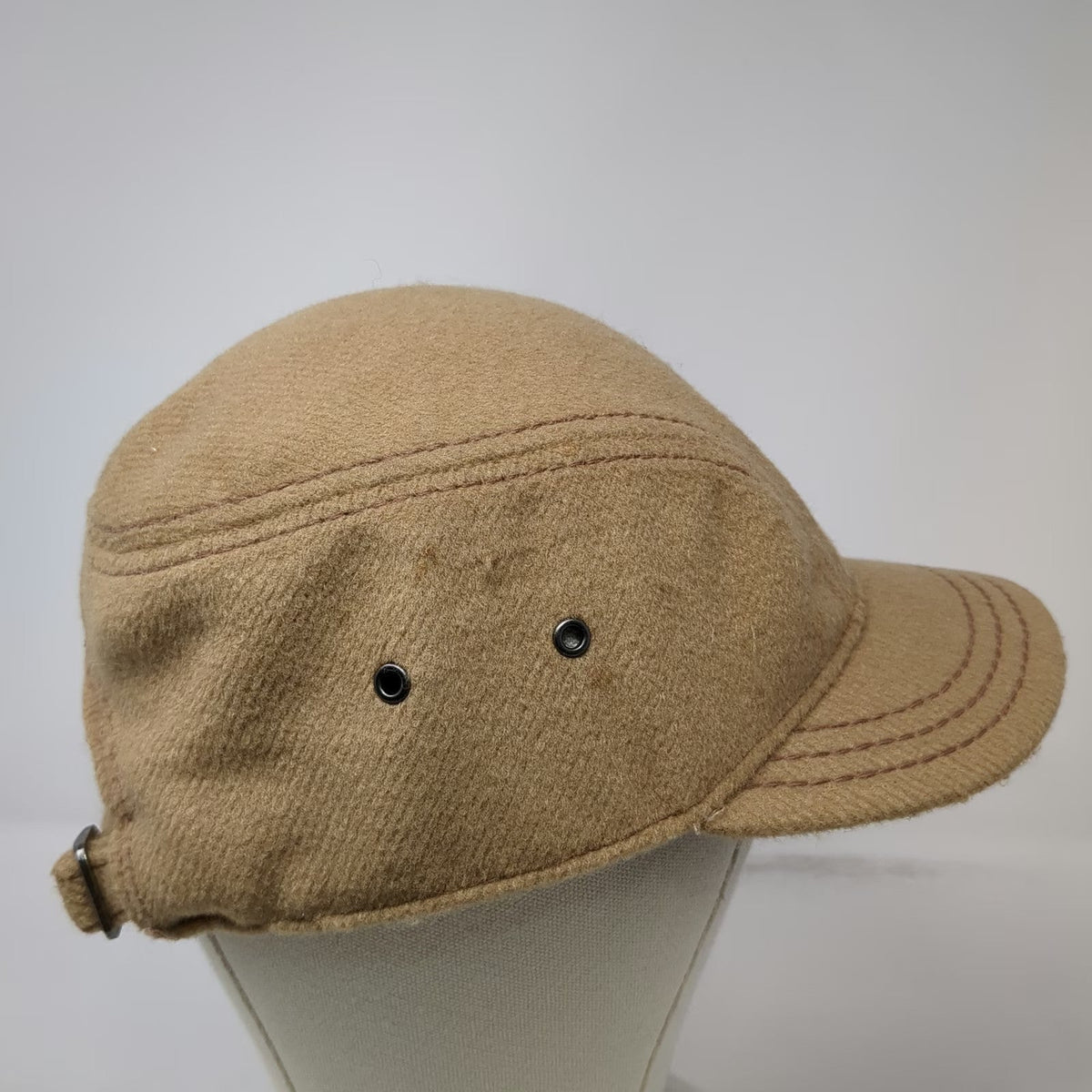 Pistil Army Cap Brown One Size Wool Blend Tree Logo Slideback Owl Lining Hat
