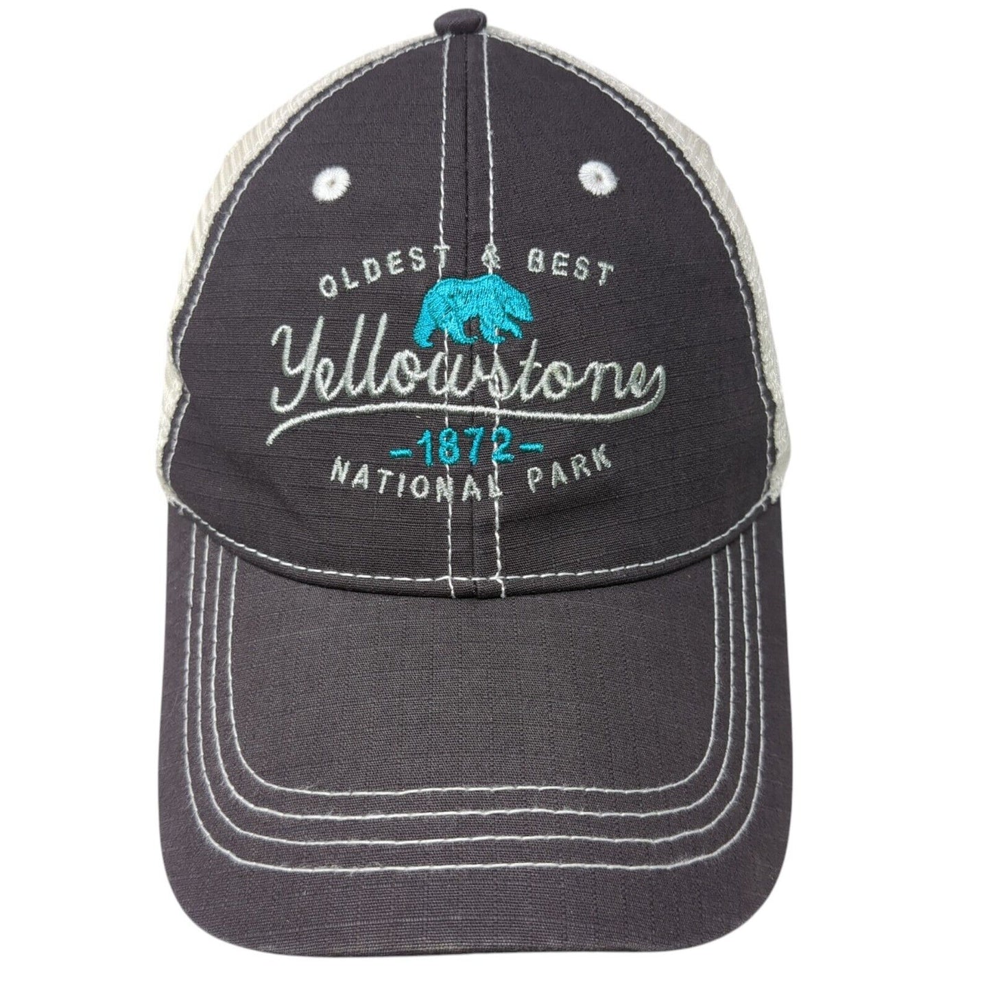 Yellowstone National Park 1872 Snapback Trucker Hat Gray One Size Adjustable