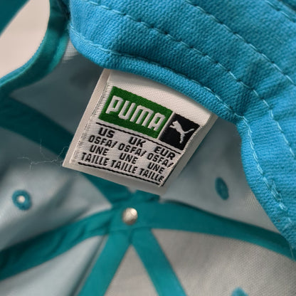 Puma Blue Snapback Hat One Size White Embroidered Logo Athletic Baseball Cap