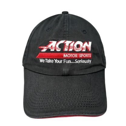 Action Motor Sports Strapback Hat Black One Size We Take Your Fun Seriously