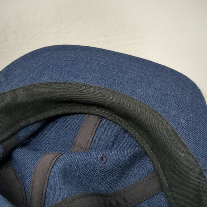 Vans Baseball Cap Blue One Size Slideback Logo Patch Wool Blend 6 Panel Hat