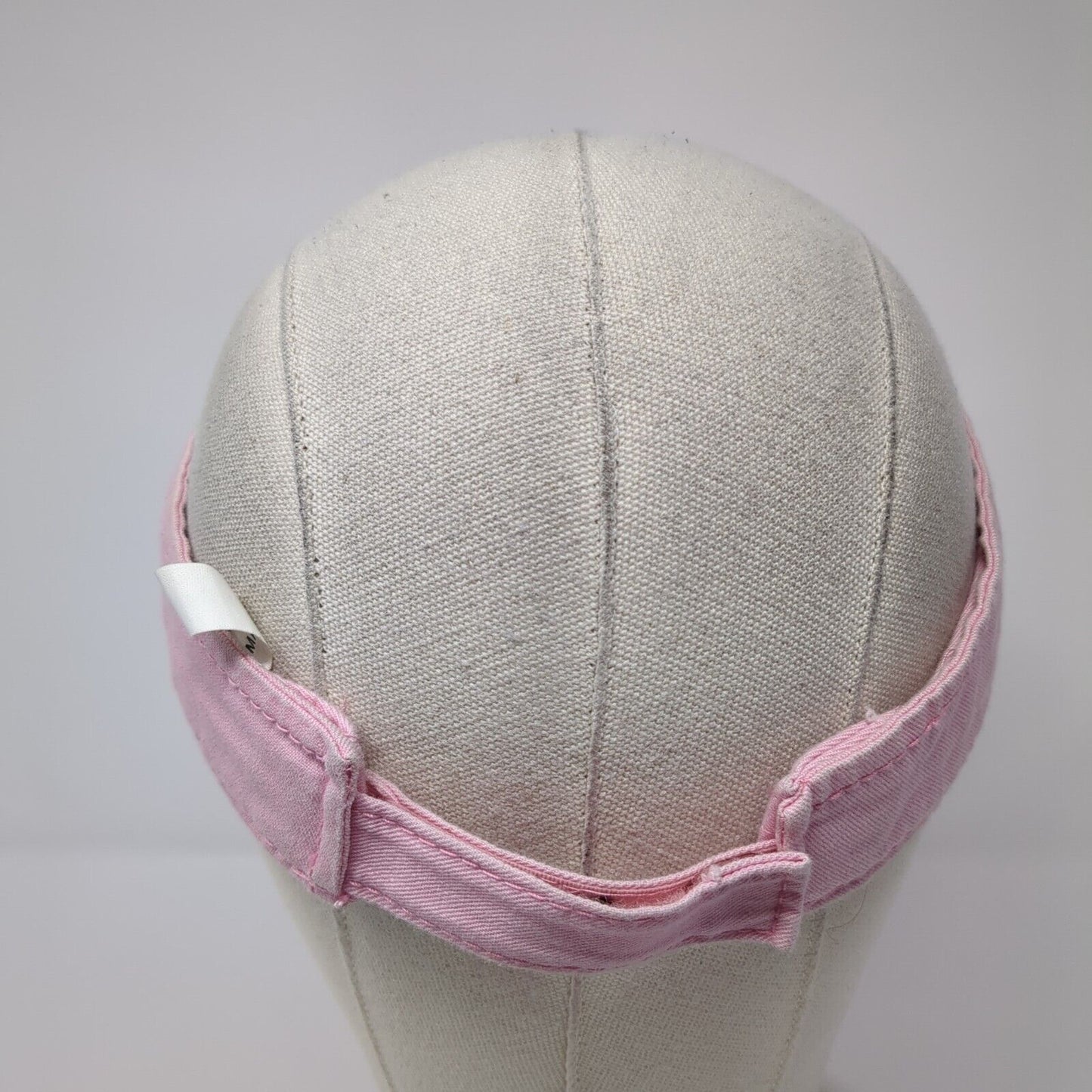 White Water Strapback Sun Visor Hat Pink One Size Adjustable Embroidered Logo