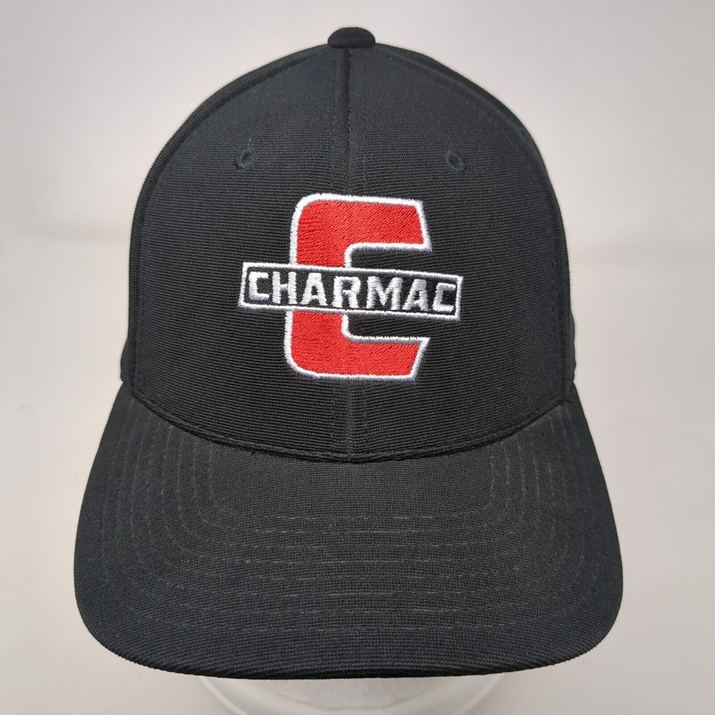 Charmac Fitted Hat Black Size 7 3/8-8 Embroidered M2 Technology Pacific Headwear