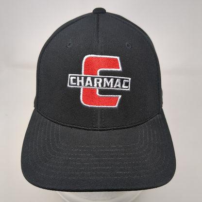 Charmac Fitted Hat Black Size 7 3/8-8 Embroidered M2 Technology Pacific Headwear