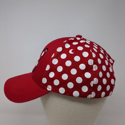 Minnie Mouse Bow Strapback Hat Red One Size Polka Dot Embroidered Disney
