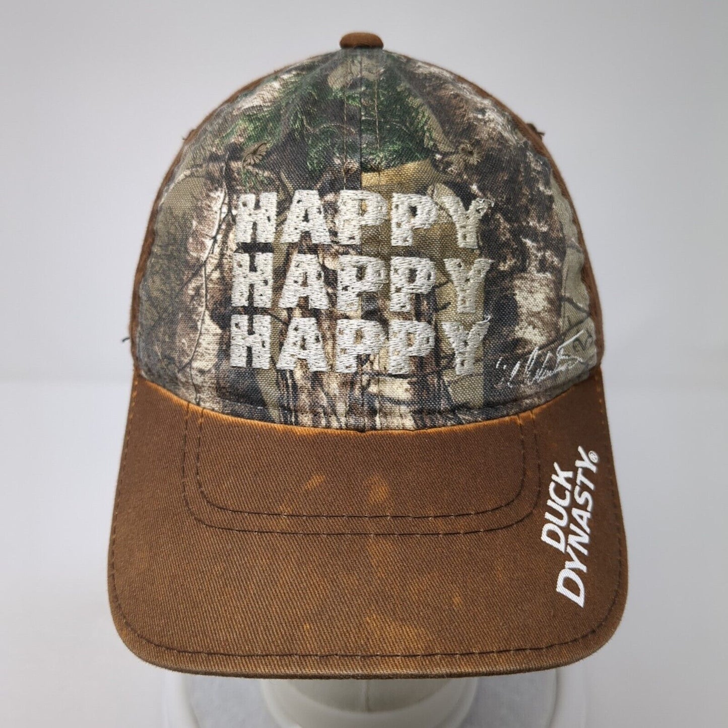 Happy Duck Dynasty Strapback Hat Brown OS Adjustable Embroidered Outdoor Cap