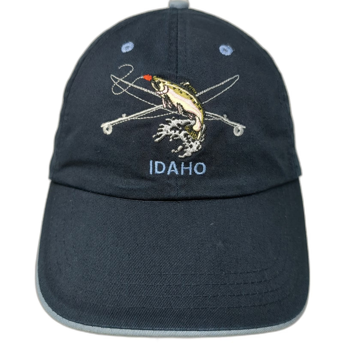 Polar Graphics Baseball Cap Black One Size Idaho Fishing Trout Embroidered Hat