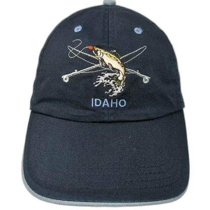 Polar Graphics Baseball Cap Black One Size Idaho Fishing Trout Embroidered Hat