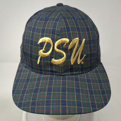 Crable Sportswear Snapback Blue OS PSU Plaid Gold Embroidery Hat Grey Vintage