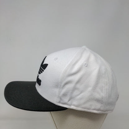 Adidas Snapback Hat White One Size Adjustable Embroidered Trefoil 6 Panel