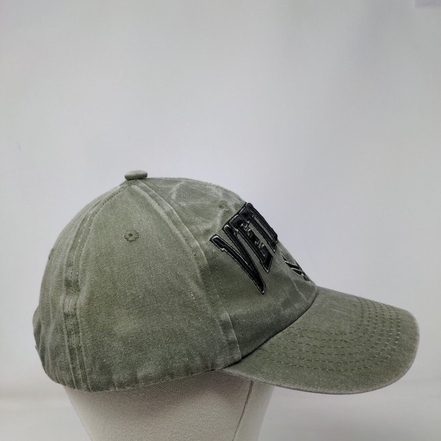 Veteran Strapback Hat Green OSFM Adjustable Embroidered 6 Panel Eagle Crest