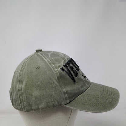 Veteran Strapback Hat Green OSFM Adjustable Embroidered 6 Panel Eagle Crest