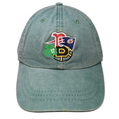 Adams Green Baseball Cap One Size Boston Sports Logo Leather Strap Buckle Hat