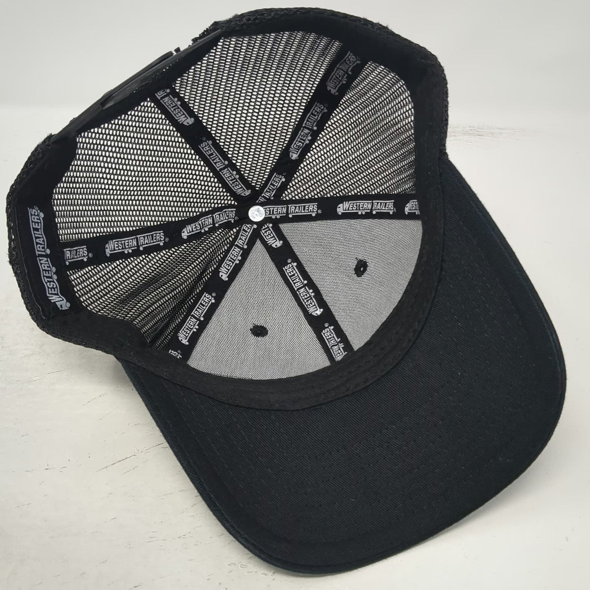 Western Trailers Trucker Hat Black One Size Mesh Back Snapback Semi Truck Patch