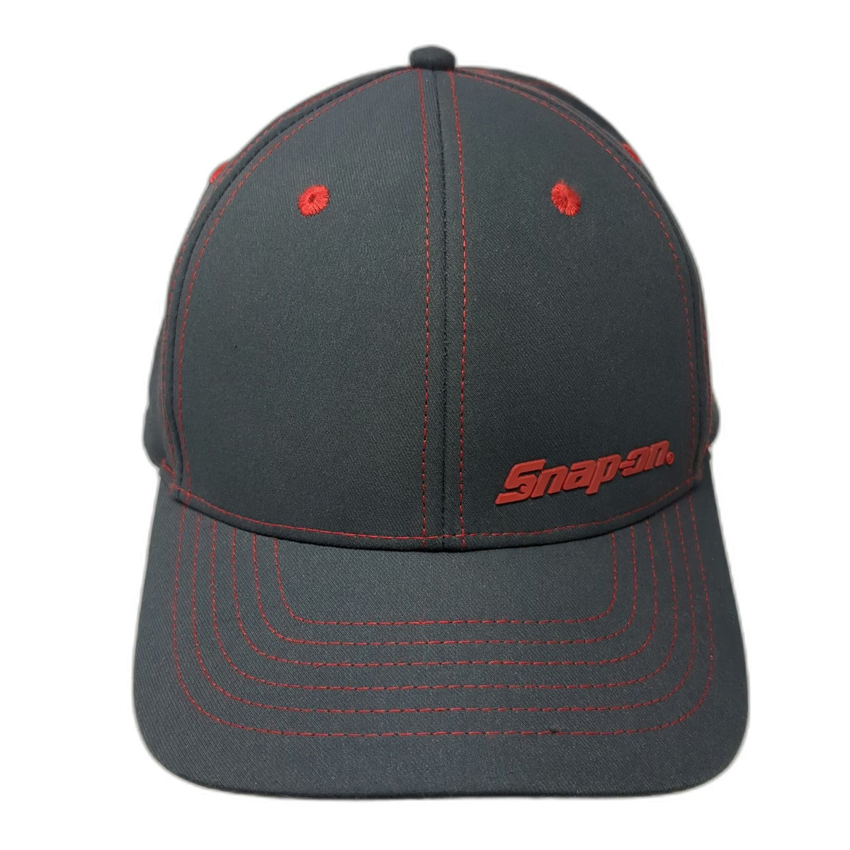 K-Products Snapback Gray Red One Size Snap-on Contrast Stitching Structured Hat