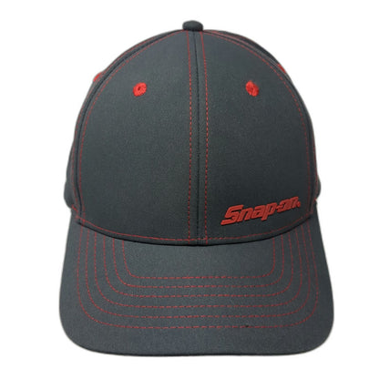 K-Products Snapback Gray Red One Size Snap-on Contrast Stitching Structured Hat