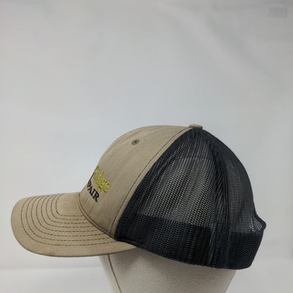 AgRidge Repair Snapback Trucker Hat Tan One Size Mesh Back Embroidered