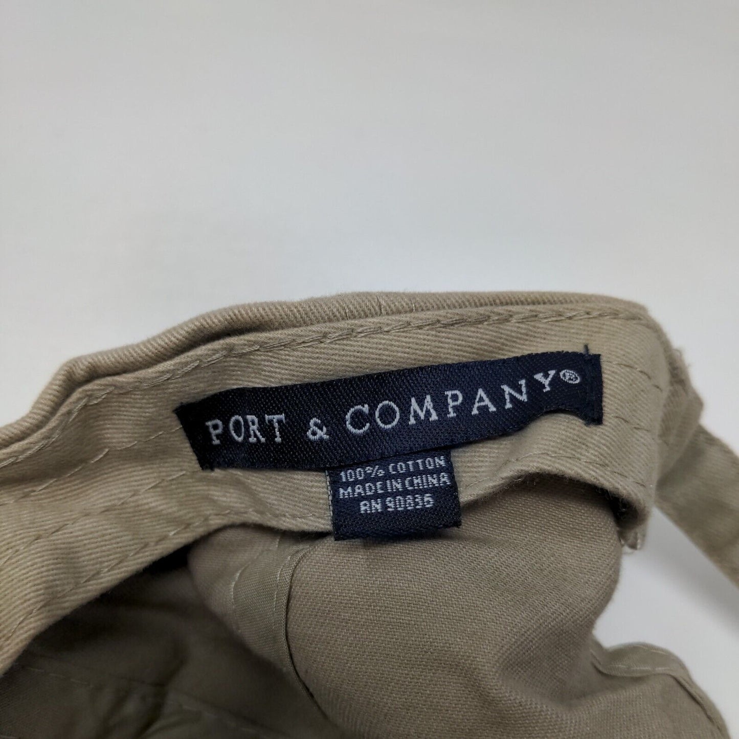 Port & Company Slideback Hat Tan One Size Adjustable Embroidered 6 Panel