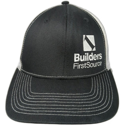 Ivory Headwear Builders FirstSource Trucker Hat Black OSFM Mesh Logo Snapback
