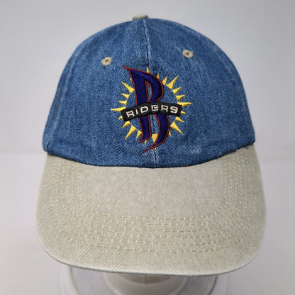 Riders Slideback Hat Blue One Size Adjustable Colorblock Denim 6 Panel