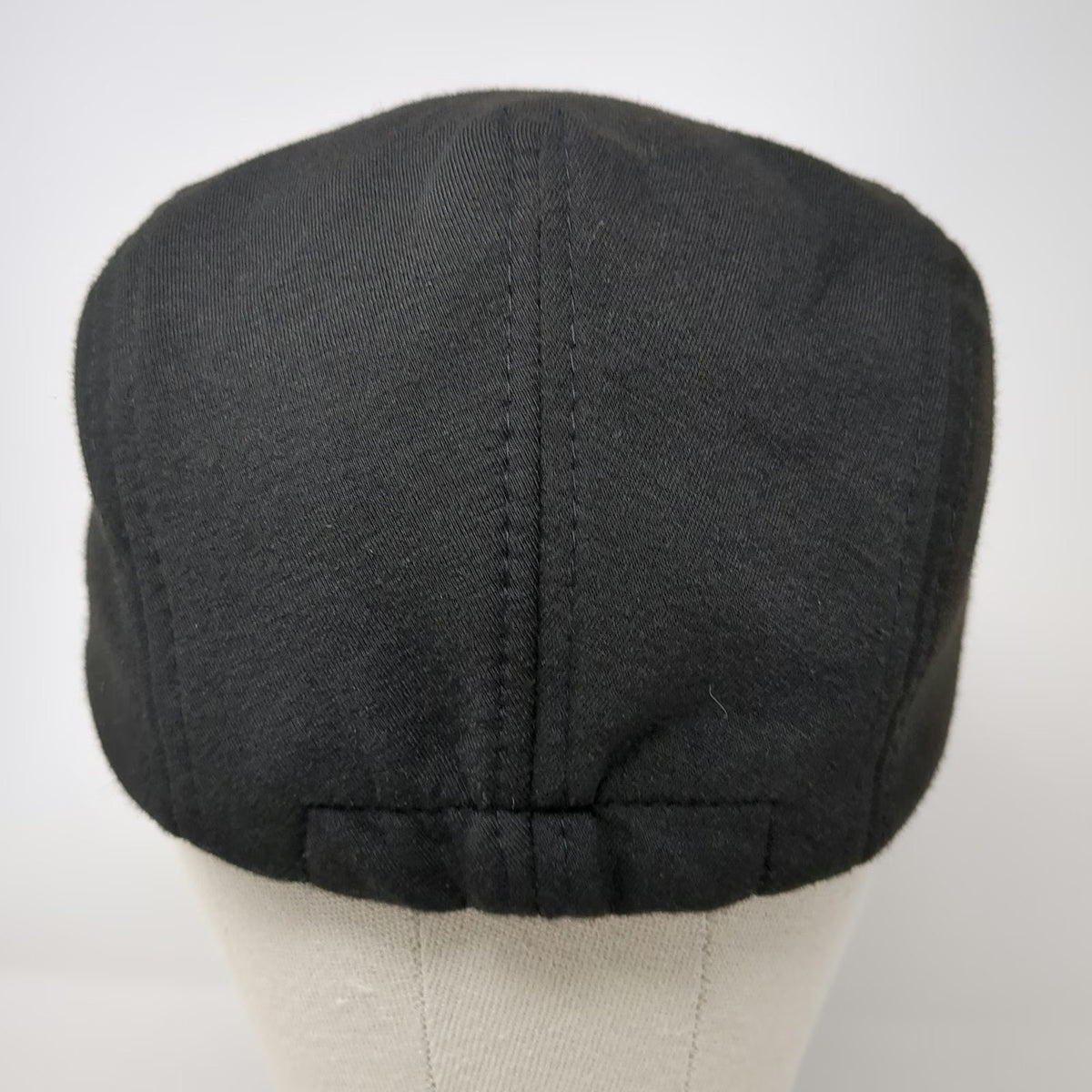Black Newsboy Cap One Size Soft Jersey Fabric Elastic Back Flat Bill Plain Hat