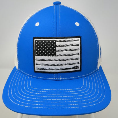 Hooey Trucker Hat Blue One Size American Flag Patch Mesh Back Snapback Cap